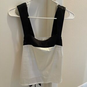 Elegant Silk Black and White Women's Top